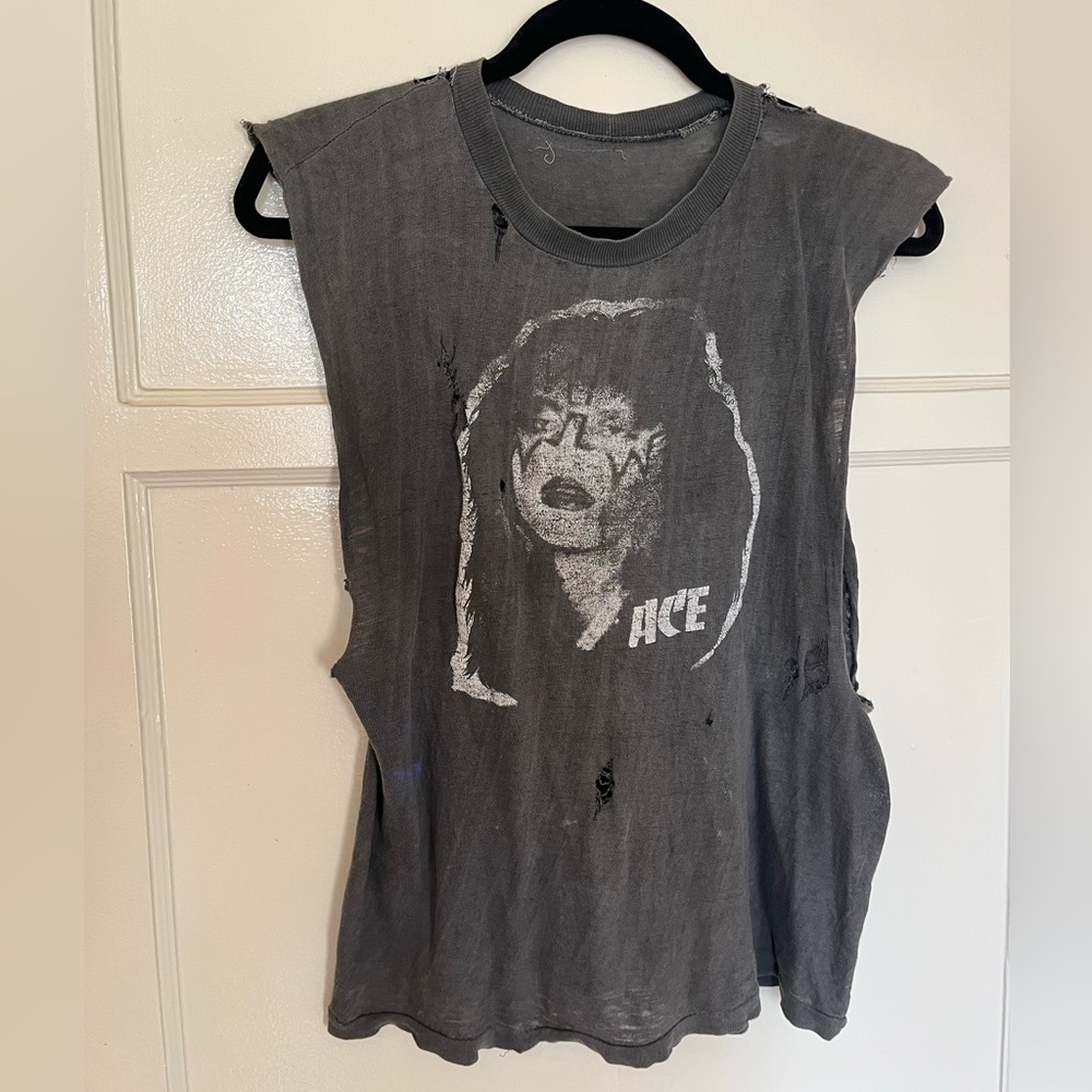 RARE vintage Ace Frehley KISS muscle shirt XS S M
